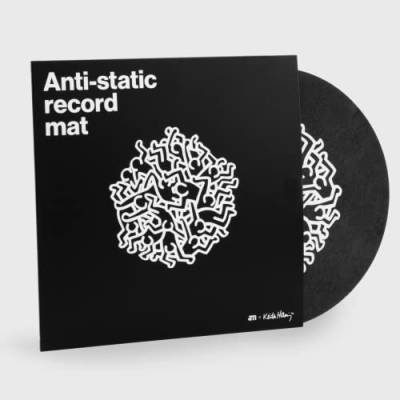 AM Clean Sound x Keith Haring Anti Static Record Mat - Verfilzte Plattentellerauflage Antistatisch - Slipmat Plattenspieler Auflage Matte für LP Vinyl Schallplatten von am