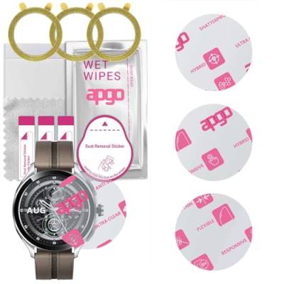 apgo 3 Stück Schutzglas, klar, kompatibel mit Xiaomi Watch 2 Pro LTE Smartwatch, Hybrid 8H, Ersatz für Hartglas, Displayschutzglas, Bildschirmschutz, Displayschutz, kratzfest von apgo