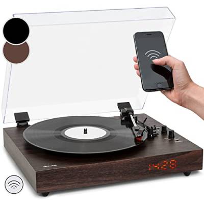 Auna Plattenspieler für Schallplatten, Plattenspieler mit Lautsprecher, Schallplattenspieler mit Bluetooth, Audio Record Player, Moderner Vinyl Player, Plattenspieler im Retro-Design, Turntable von auna