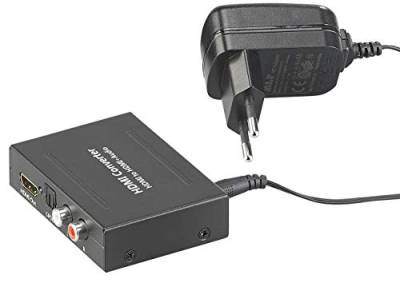 auvisio HDMI Audio Extractor: HDMI-Audio-Konverter zu TOSLINK (optisch, 5.1) und Stereo-Cinch (2.0) (HDMI Audio Splitter, HDMI 5.1 Audio Extractor, optisches Kabel) von auvisio