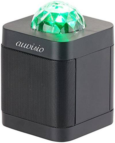 auvisio Lautsprecher mit Bluetooth 4.0 & 3-farbigem Disco-Lichteffekt, 10 Watt von auvisio