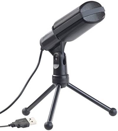 auvisio Mic: Profi-USB-Kondensator-Mikrofon für Studio-Aufnahmen, Mini-Stativ (Richtmikrofon, USB Microfon, Laptop Tisch) von auvisio