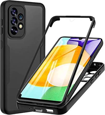 betterfon 360 Grad Hülle, Handyhülle mit eingebautem Displayschutz für Samsung Galaxy A33 5G in Schwarz von betterfon