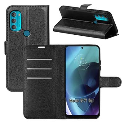 betterfon Motorola Moto G71 5G Hülle Handy Tasche Handyhülle Etui Wallet Case Schutzhülle mit Magnetverschluss/Kartenfächer für Motorola Moto G71 5G Schwarz von betterfon