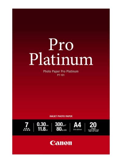 Canon PT-101 Pro Platinum Fotopapier glänzend A4 210x297mm 300 g/m² - 20 Blatt (2768B016)