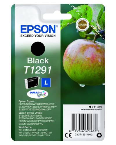Epson Original T1291 Apfel Druckerpatrone schwarz 385 Seiten 11ml (C13T12914012)