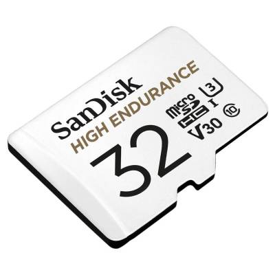 SanDisk High Endurance microSDHC 32GB for dash cams & home monitoring, Full HD / 4K videos, 100/40 MB/s Read/Write