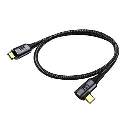 Cablecc 40 Gbit/s abgewinkeltes USB4-Kabel mit 100 W Aufladung und 8 K @ 60 Hz 5 K @ 60 Hz USB4.0 kompatibel mit Thunderbolt3/4 120 cm von cablecc