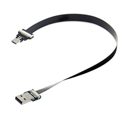 Cablecc USB 2.0 Typ A Stecker auf Micro-USB 5-Pin Stecker, Datenkabel, flach, FPC-Kabel für FPV & Disk & Telefon, 100 cm von cablecc