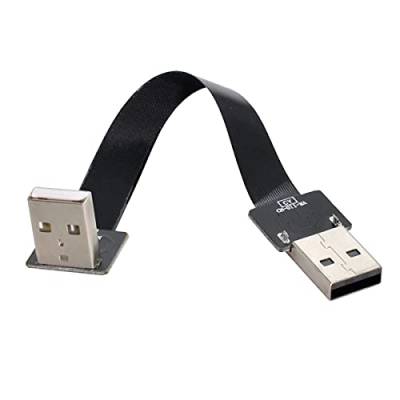Cablecc USB 2.0 Typ-A-Stecker auf Typ-A-Stecker, flach, schlankes FPC-Kabel, 90 Grad abgewinkelt, für FPV & Disk & Scanner & Drucker 200 cm von cablecc