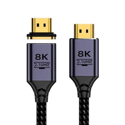 cablecc 8K @ 60Hz Magnetstecker Typ A HDMI 2.1 Stecker auf geraden Stecker Videokabel für Laptop HDTV 50CM von cablecc