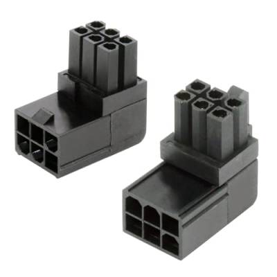 cablecc ATX 6-poliger Stecker auf Buchse, Power-Header-Adapter, 90 Grad nach oben und unten abgewinkelt, für GPU-Grafikkarte, 2 Stück von cablecc