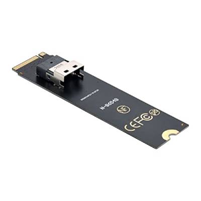 cablecc NGFF M-Key NVME auf U.2 U2 Kit SFF-8639 auf SFF-8654 Slimline SAS PCIe SSD Adapter für Mainboard, SFF-8654 auf PCI-E Adapter, Schwarz von cablecc