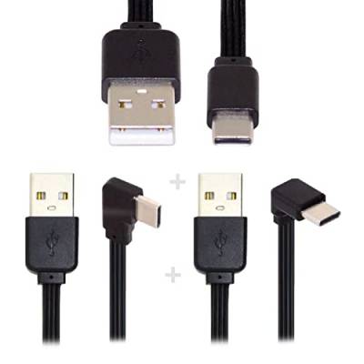 cablecc USB-2.0-Typ-A-Stecker auf USB-C-Stecker, abgewinkelt, flach, flach, FPC-Kabel für FPV, Disk und Telefon, 13 cm, 3 Stück von cablecc