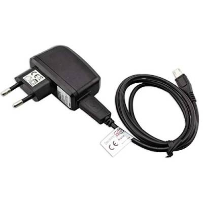 caseroxx Handy Ladekabel Ladegerät/Ladeadapter + Kabel für Beafon AL560, hochwertiges Set bestehend aus 220V-Adapter und Datenkabel (Flexibles, stabiles Kabel in schwarz) von caseroxx