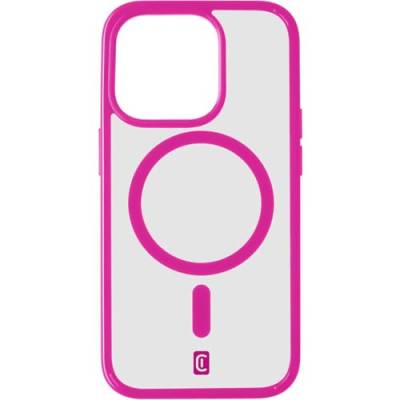 cellularline - Pop Mag - iPhone 15 Pro Max - Transparente Schutzhülle mit farbigen Kanten, kompatibel mit MagSafe-Ökosystem - Geschützte Kanten, Tasten und Anschlüsse - Fuchsia von cellularline