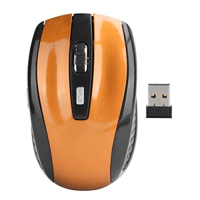 ciciglow Drahtlose Maus, Silent Mouse 2.4G Tragbare Mobile Optische Maus mit USB-Empfänger Einstellbare DPI für Gaming-Zubehör für Notebooks(Orange) von ciciglow
