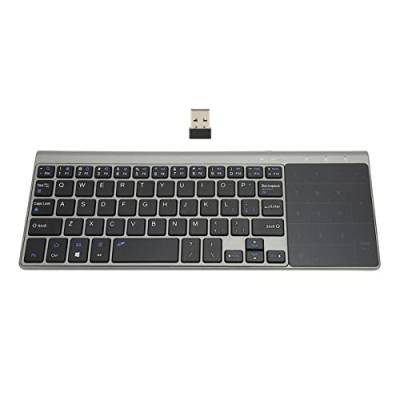 ciciglow Kabellose Tastatur, 2in1 2.4G Kabellose Tastatur mit Touchpad und USB-Empfänger, Kabellose Tastaturen für Notebooks, Computer, TV-Boxen von ciciglow