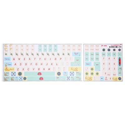 ciciglow Tastatur-Aufkleber, 2 Stück, Universelle Mechanische Tastatur, Mattiert, Süße Cartoon-Aufkleber für Tastatur mit 84–108 Tasten von ciciglow