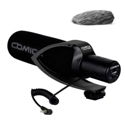 COMICA CVM-V30 Pro Kamera Kondensatormikrofon Shotgun Video Mikrofon Superniere für Canon Nikon Sony Panasonic DSLR Kamera mit 3,5 mm Klinke (schwarz) von comica