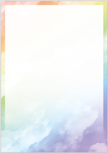 DIN A4 Briefpapier Regenbogen - Papier Rainbow - 20 Blatt - Motiv Nr. 002 | 100g/m² von deLuxeTuning.de