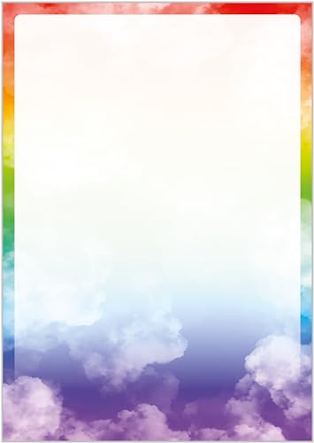 DIN A4 Briefpapier Regenbogen - Papier Rainbow - 20 Blatt - Motiv Nr. 004 | 100g/m² von deLuxeTuning.de
