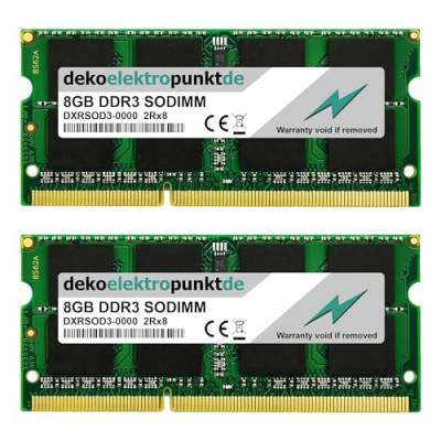 dekoelektropunktde 16GB Kit (2x8GB) Ram Speicher passend für HP Compaq Pavilion 15-e009tx m6-1022tx 17-e055nr, Ersatz Arbeitsspeicher DDR3 SO-DIMM PC3 von dekoelektropunktde