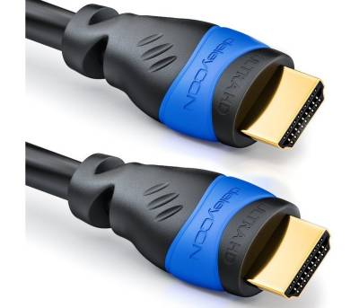 deleyCON 1m HDMI Kabel 2.0 / 1.4 Ethernet 4K 3D HDR FULL HD LED LCD TV Beamer HDMI-Kabel von deleyCON