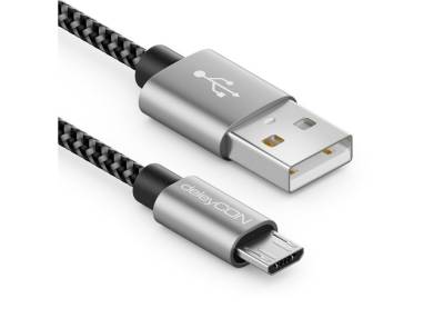 deleyCON deleyCON 0,5m Nylon Micro USB Kabel Ladekabel Datenkabel USB-Kabel von deleyCON