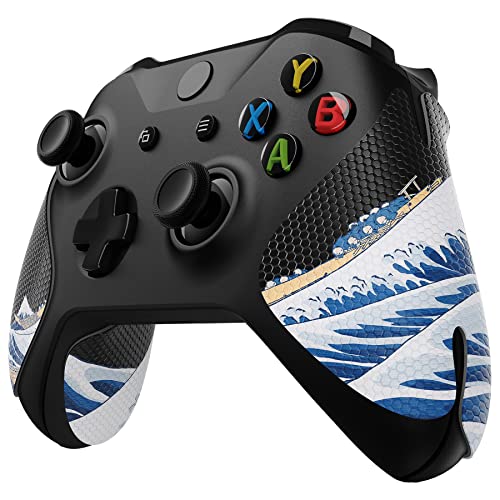eXtremeRate Anti-Rutsch Grips Griffpolster für Xbox One S&X,Soft Rubber Aufkleber Skin für Xbox One Controller,Professionelle Strukturierte Gummipads für Xbox One&Xbox One S/X Controller-Große Welle von eXtremeRate