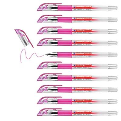 edding 2185 Gelroller - Pink - 10 Stifte - 0.7 mm - Gelstifte zum Schreiben, Malen, Mandala, Bulletjournal - Gelschreiber, Gelmalstifte von edding