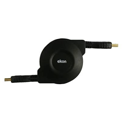 ekon HDMI-Kabel 1.4 einziehbar, männlich, 1 Meter, Ultra HD Auflösung, vergoldete Anschlüsse, Knickschutz, für TV, Projektoren, Laptop, PC, MacBook, Playstation, Nintendo Switch von ekon