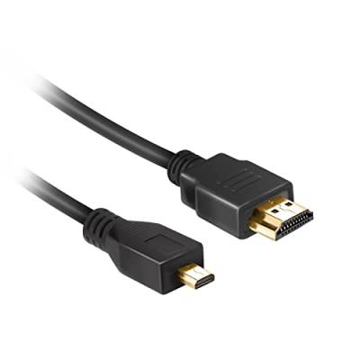 ekon HDMI Micro HDMI 2.0 Kabel, männlich, 3 Meter, 4K Ultra HD und 3D Auflösungen, vergoldete Stecker für TV, Projektoren, Laptop, Kameras, PC von ekon