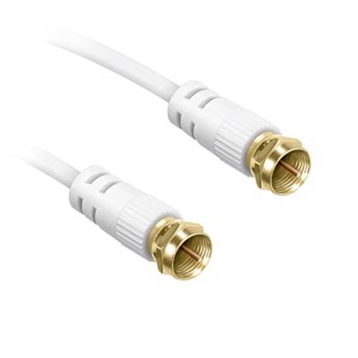 ekon Satellitenkabel, F-Stecker, Stecker, 3 Meter, doppelte Abschirmung, vergoldete Stecker, knitterfrei, Soft-Touch von ekon