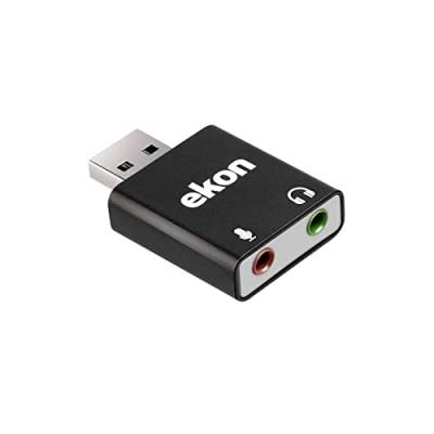 ekon USB-A AUX Adapter Splitter 2 x 3,5mm Klinkenstecker für TV, Smart TV, Laptop, HUB von ekon