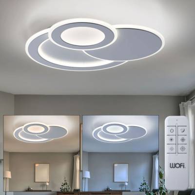 LED Deckenleuchte, Fernbedienung, dimmbar, CCT, L 49 cm von etc-shop