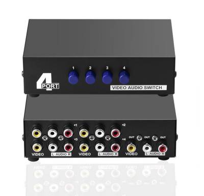 euroharry Audio / Video Matrix-Switch 4 Switch 4 in 1 heraus Audio Video Splitter für DVD STB Spielkonsolen von euroharry