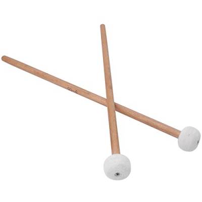 Flexman 2 Stück Drum Mallet Sticks, Drum Stick mit Weißem Filzkopf und Holzgriff, Musikinstrumentenzubehör für Pauke, Snare Drum von flexman