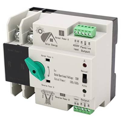 flexman Automatischer Transferschalter, 2P Din Rail Dual Power Generator Umschalter, Schnellschalt Timing Controller für Fabriken, Einkaufszentren (100A) von flexman