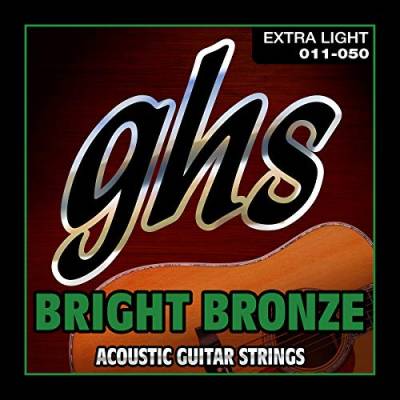 GHS Bright Bronze - BB20X - Acoustic Guitar String Set, 80/20 Bronze, Extra Light, .011-.050 von ghs
