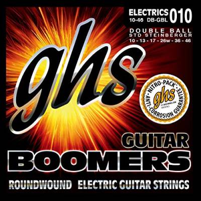 GHS Double Ball End Boomers - DB-GBL - Electric Guitar String Set, Light, .010-.046, Double Ball von ghs