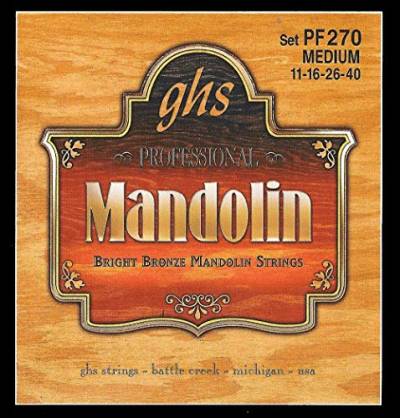 GHS Professional - PF270 - Mandolin String Set, Loop End, Bright Bronze, Medium, .011-.040 von ghs