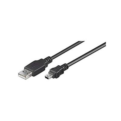 Goobay 93228 USB 2.0 auf USB 2.0 Mini Typ B Kabel 480 Mbits / USB A zu Mini B USB Stecker Adapterkabel / GoPro - Kartenleser - Hubs / Schwarz / 0,15m von goobay