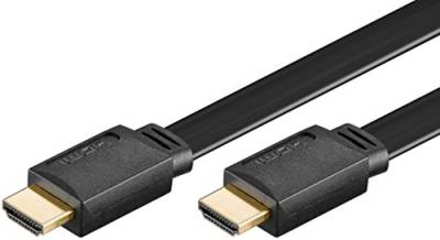 goobay 2m High Speed HDMI Flachkabel mit Ethernet [4K (2160p), vergoldete Kontakte, ARC] von goobay