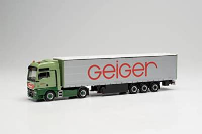 herpa MAN TGX XXL Euro 6c Gardinenplanensattelzug GEIGER LKW-Modell 1:87#947596 von herpa