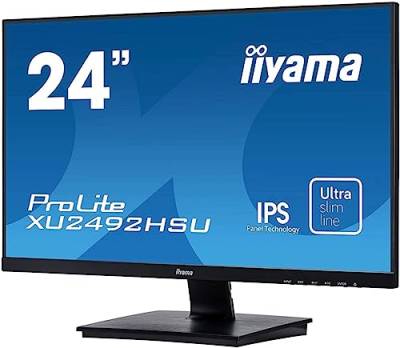 iiyama ProLite XU2492HSU-B1 60,5cm (23,8") IPS LED-Monitor Full-HD (VGA, HDMI, DisplayPort, USB2.0) Ultra Slim Line, schwarz von iiyama