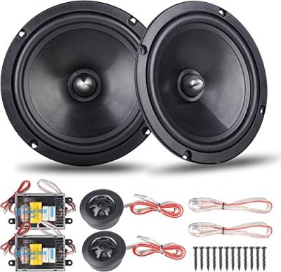 Auto Lautsprecher Set 6.5-Zoll Auto Audio Komponenten Set 160Watt Max (40W RMS) mit 2Bass von jindaaudio