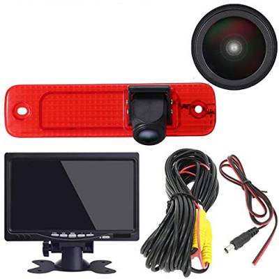 Rückfahrsystem mit Rückfahrkamera im 3. Bremslicht Bremsleuchte passend für Ford Transit Transporter Van 3 Brake Light 2006-2009 (Rückfahrkamera + 7" inch Monitor) von kalakass