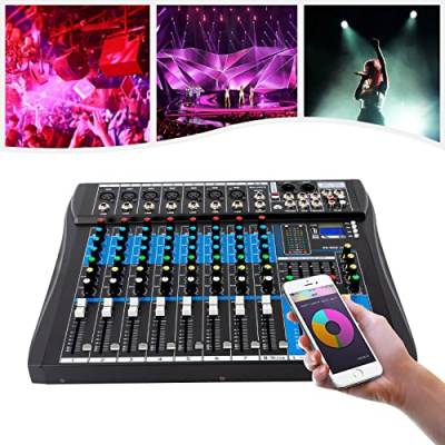 8 Kanal Audio Mixer Mischpult Bluetooth Mischer Equalizer LCD DJ Mixer mit USB für Karaoke DigitalAudio Mixer von kangten