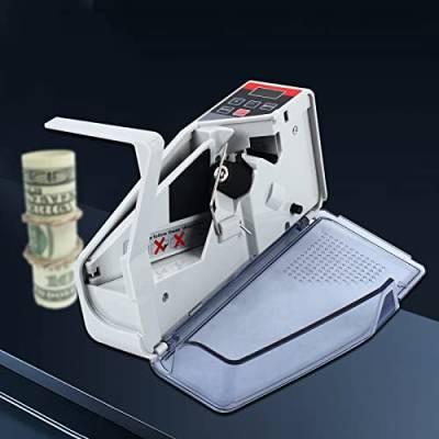 Banknotenzähler, Tragbarer Mini Geldzählmaschine mit LED Display Mobile Geldscheinzähler V40 600pc/min 999 max Scheinzähler Zählmaschine von kangten